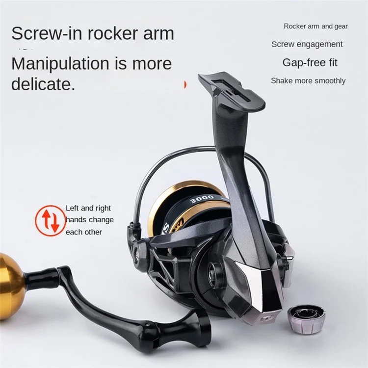 Carrete de Pesca CHIREN TS7000 con Bobinado de Línea de Alta Densidad, Metálico Sin Espacios, Impermeable y de Largo Alcance