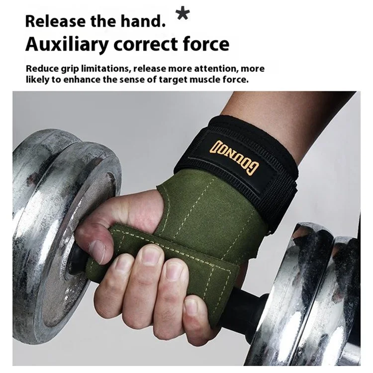GOUNOD J45 1 Pair Wrist Wraps Weightlifting Straps Gym Fitness Support Grips for Powerlifting Pull-Ups - Yellow