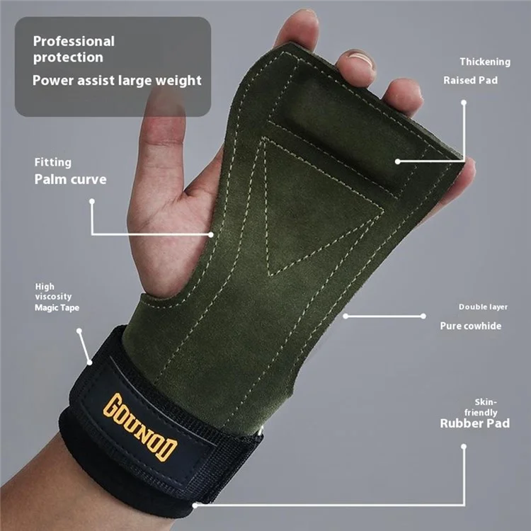 GOUNOD J45 1 Pair Wrist Wraps Weightlifting Straps Gym Fitness Support Grips for Powerlifting Pull-Ups - Yellow