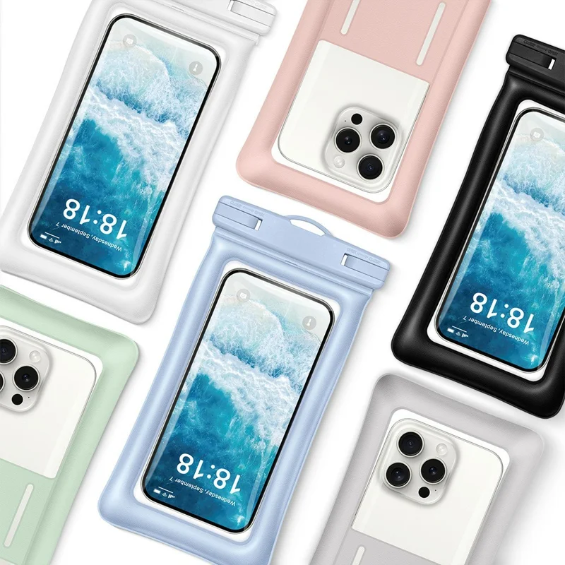 Bolsa à Prova d'Água IPX8 para Celular com Braçadeira, Airbag para Smartphones até 7,2 polegadas Resistente à Água - Preto