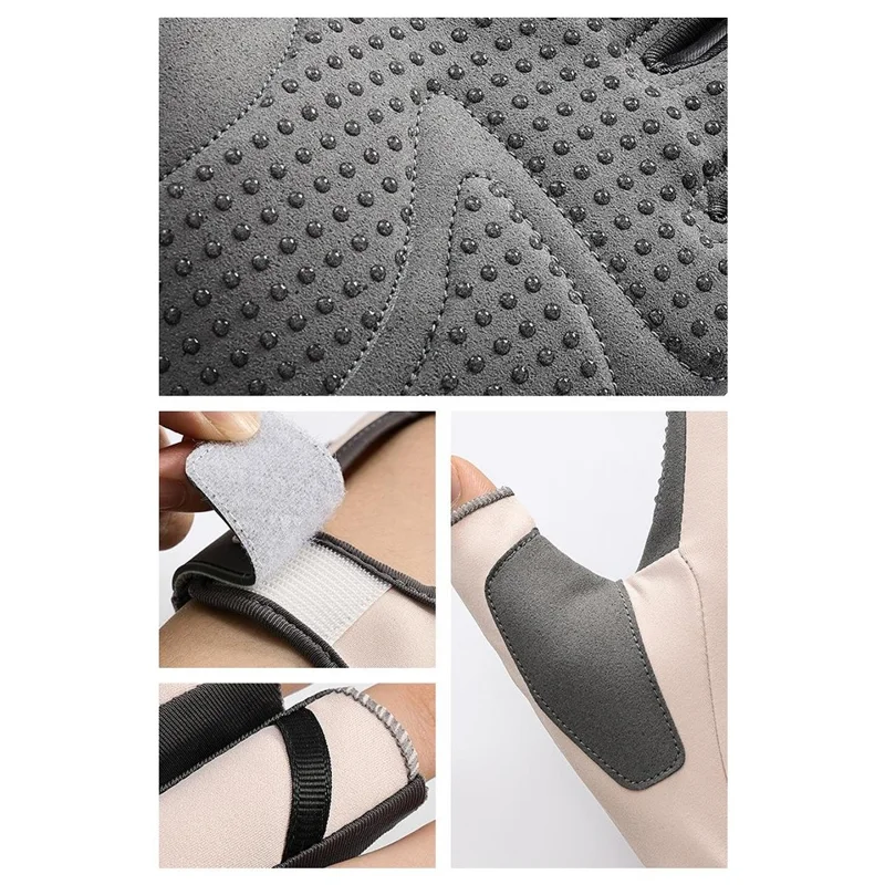 GOLOVEJOY XG84 1 Paire de Gants de Sport mi-doigts Fitness Antidérapants Absorbant les Chocs avec Dos Ouvert - Gris Clair / S