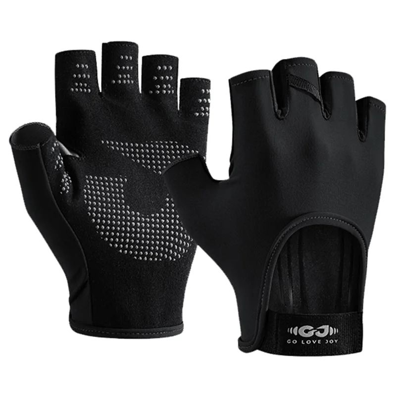 GOLOVEJOY XG85 1 Paire de Gants de Fitness Cyclisme Randonnée Été Demi-Doigts Anti-Dérapants Respirants - Noir / L