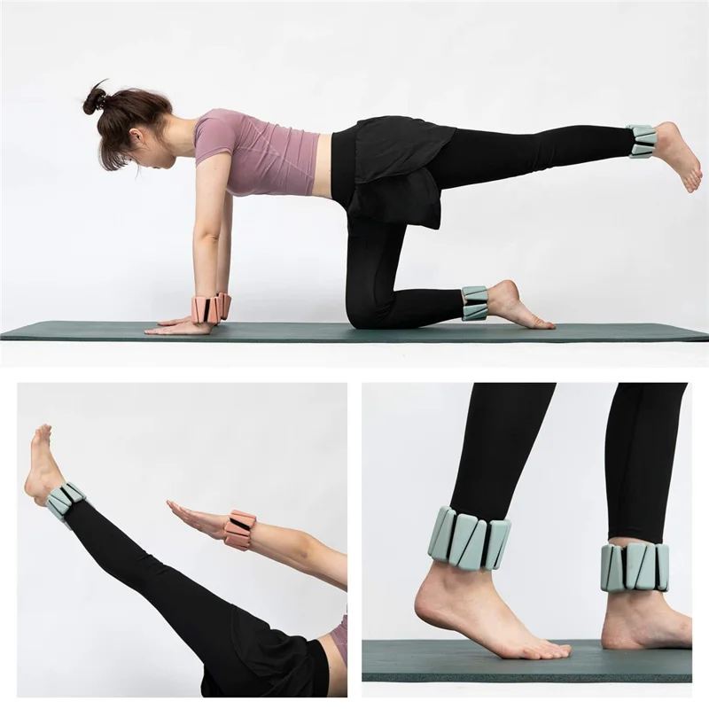 1 Par de Pesas de Muñeca en Forma de Triángulo de 1 Libra para Entrenamiento de Fuerza en Brazos, Banda de Fitness para Ejercicios - Blanco