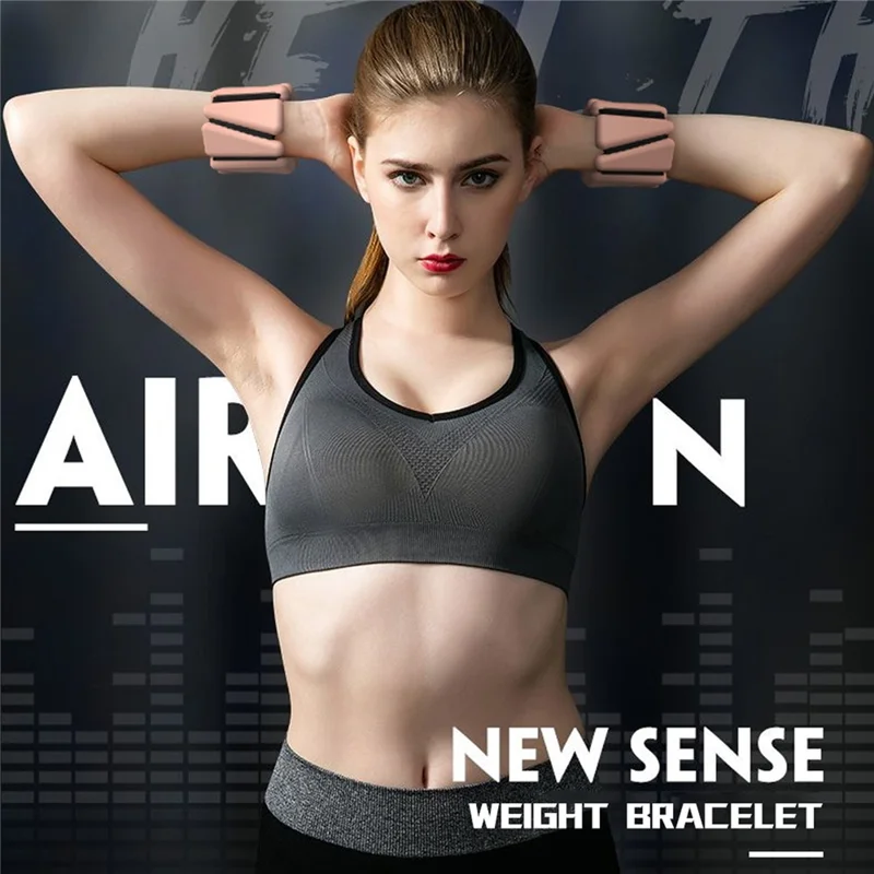 1 Pair 2LB Triangle Shaped Wrist Weight Arm Strength Training Wristband Fitness Workout Equipment - Black