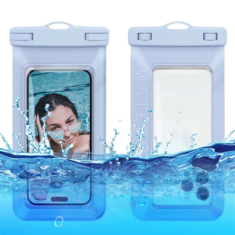 Custodia impermeabile galleggiante per telefono cellulare inferiore a 7,5'' IPX8 Borsa stagna per cellulare Protettore del telefono in PVC texturizzato - Blu