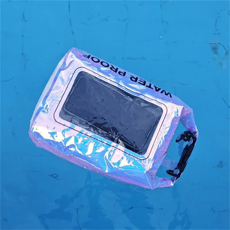 Bolsa Seca Impermeável Colorida de 5L para Celular com Tela Sensível ao Toque - Bolsa Transversal para Praia e Natação em PVC 500D