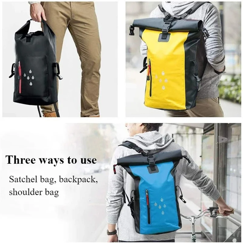 Bolsa Impermeable Enrollable PVC para Exteriores de 25L - Gran Capacidad para Nadar y Deriva - Negro