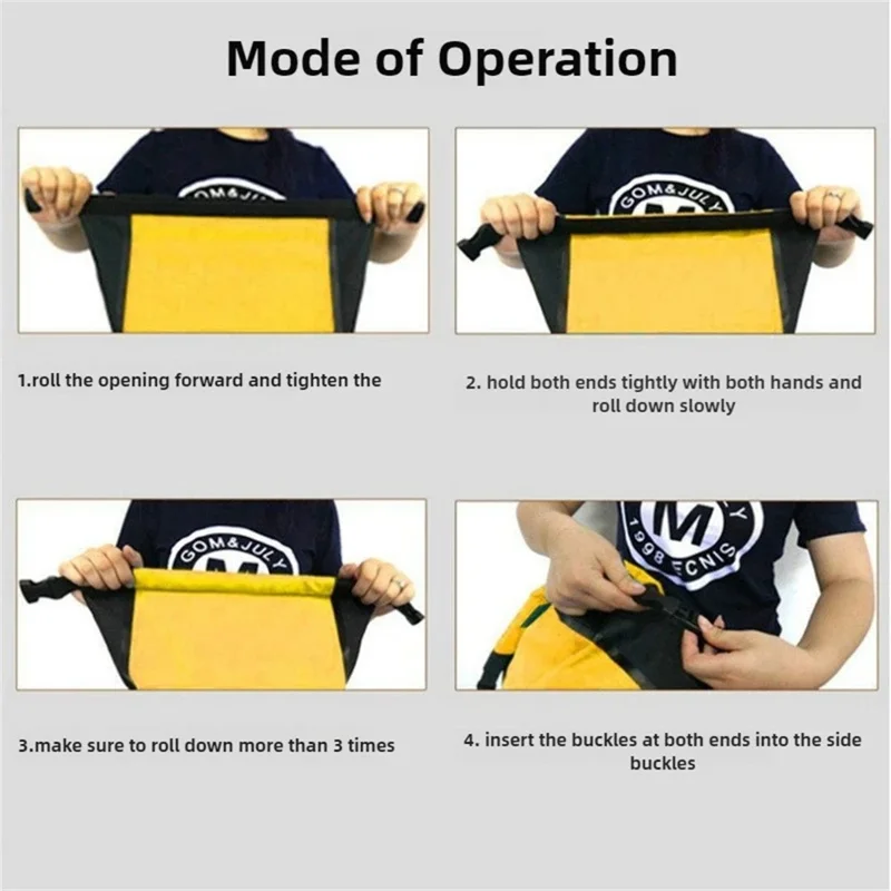 Bolsa Impermeable Enrollable PVC para Exteriores de 25L - Gran Capacidad para Nadar y Deriva - Negro