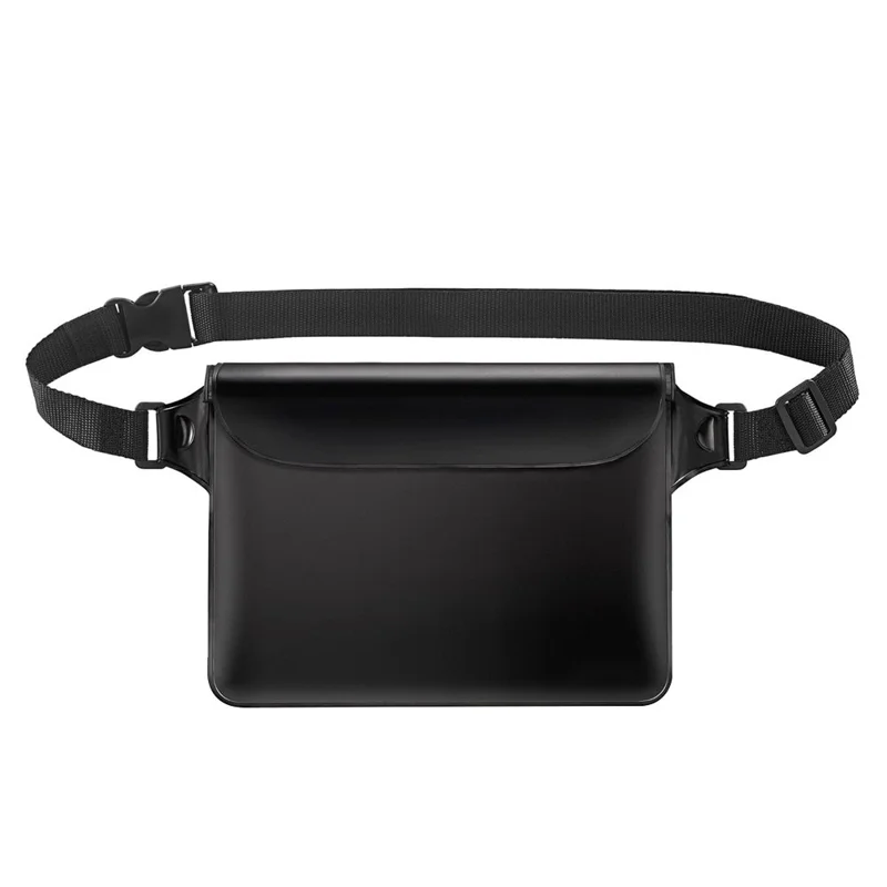 Bolsa de Cintura Impermeável IP68 com Tela Sensível ao Toque para Armazenamento de Telefone - Preto para Natação, Mergulho e Pesca