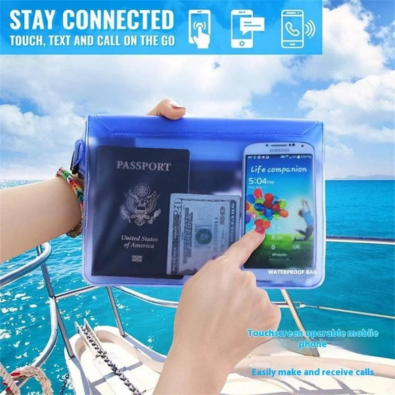 Bolsa de Cintura Impermeável IP68 com Tela Sensível ao Toque para Armazenamento de Telefone - Preto para Natação, Mergulho e Pesca