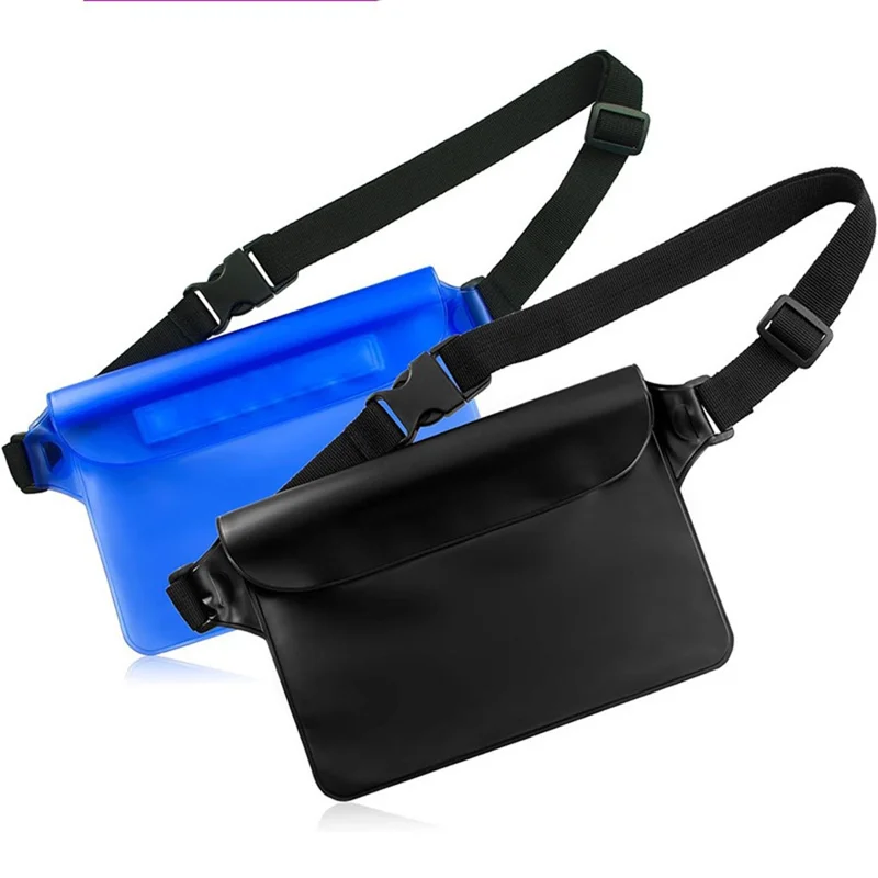 Bolsa de Cintura Impermeável IP68 com Tela Sensível ao Toque para Armazenamento de Telefone - Preto para Natação, Mergulho e Pesca