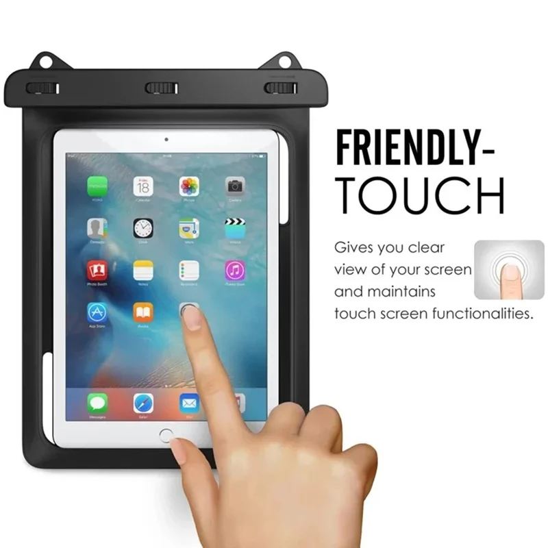 Outdoor Beach Tablet PVC Waterproof Pouch 12 Inch Tablets Universal Diving Protection Storage Bag - Black