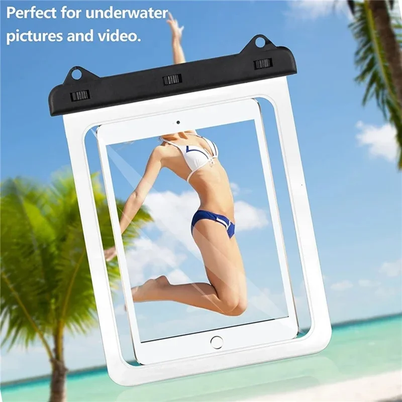 Outdoor Beach Tablet PVC Waterproof Pouch 12 Inch Tablets Universal Diving Protection Storage Bag - Black