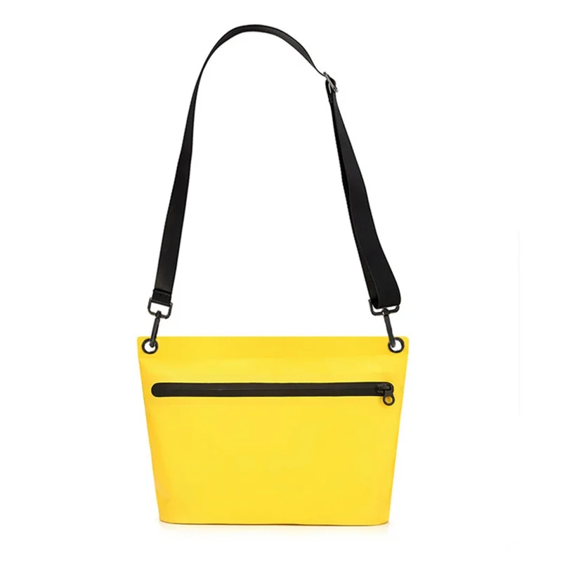 2.5L Waterproof Dry Bag 500D PVC Outdoor Swimming Beach Storage Crossbody Shoulder Bag - Yellow