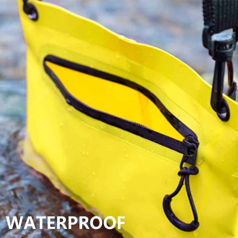 2.5L Waterproof Dry Bag 500D PVC Outdoor Swimming Beach Storage Crossbody Shoulder Bag - Yellow