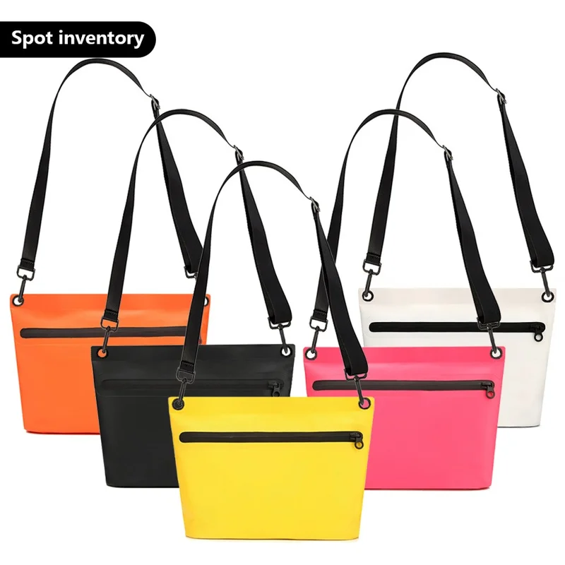 2.5L Waterproof Dry Bag 500D PVC Outdoor Swimming Beach Storage Crossbody Shoulder Bag - Yellow