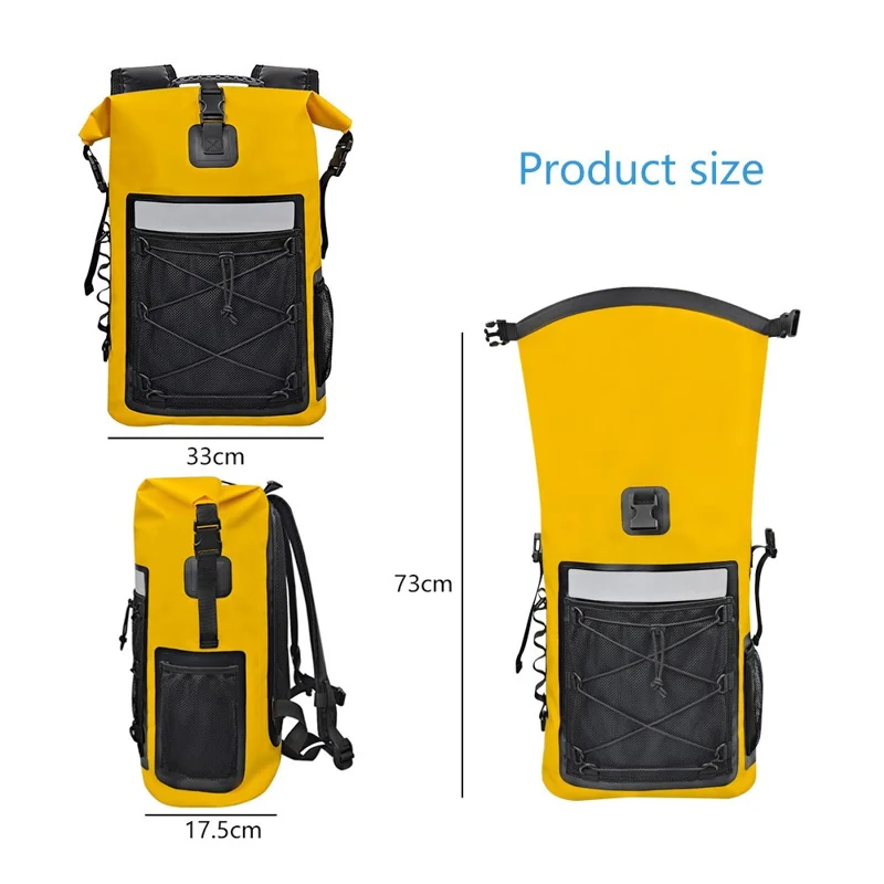Unisex Outdoor Wasserdichter Trockensack 35L Rucksack Schwimmen Wandern Strand Schnorcheln Schwimmende Ausrüstungstasche - Gelb