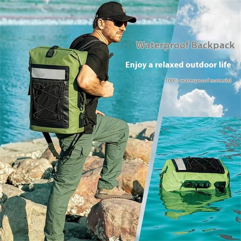 Unisex Outdoor Wasserdichter Trockensack 35L Rucksack Schwimmen Wandern Strand Schnorcheln Schwimmende Ausrüstungstasche - Gelb