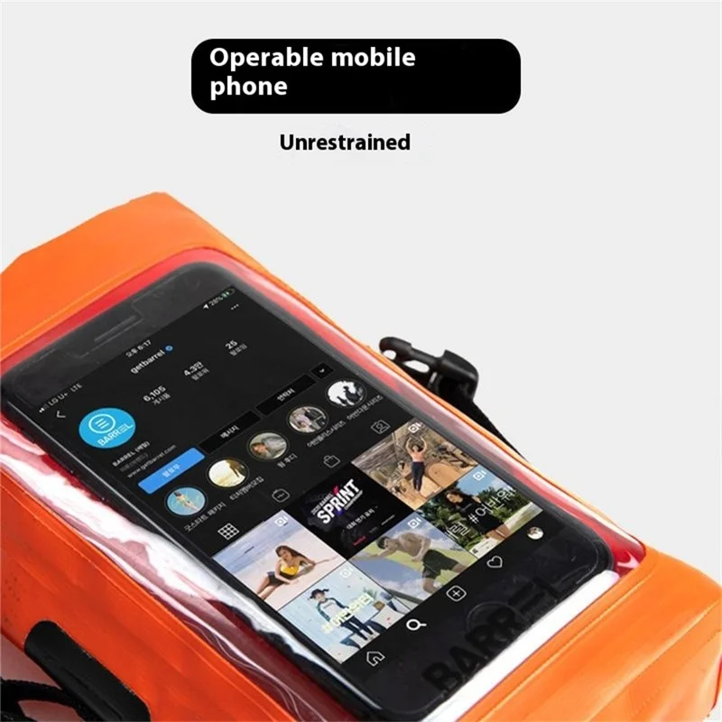2L Outdoor Swimming Beach Rafting Waterproof Phone Pouch 500D PVC Crossbody Dry Bag - Yellow