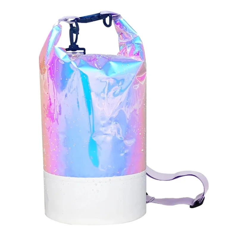 Colorful Waterproof Dry Bag 10L Large Capacity Swimming Beach Outdoor 500D PVC Roll Top Single Shoulder Bag