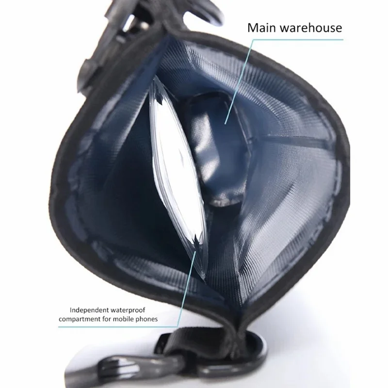 2L Carbon Fiber Waterproof Dry Bag Touch Screen PVC Clear Window Roll Top Swimming Phone Storage Bag - White