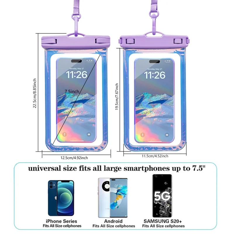 Custodia Impermeabile per Telefono per Nuoto / Immersione / Galleggiamento Touchscreen Compatibile fino a Dispositivi da 7,5 Pollici Classificazione IPX8