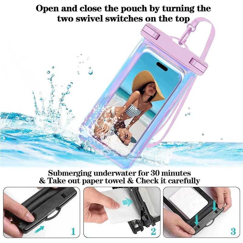 Custodia Impermeabile per Telefono per Nuoto / Immersione / Galleggiamento Touchscreen Compatibile fino a Dispositivi da 7,5 Pollici Classificazione IPX8