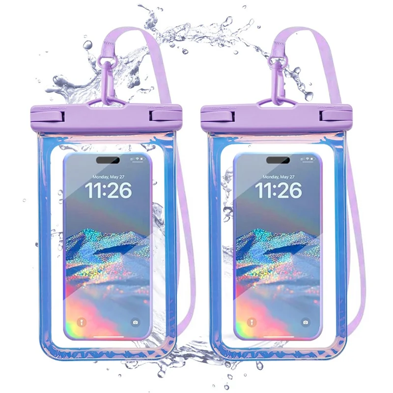 2Pcs Waterproof Phone Case for Swimming / Diving / Floating Touchscreen Compatible Up To 7.5 Inch Devices IPX8 Rated