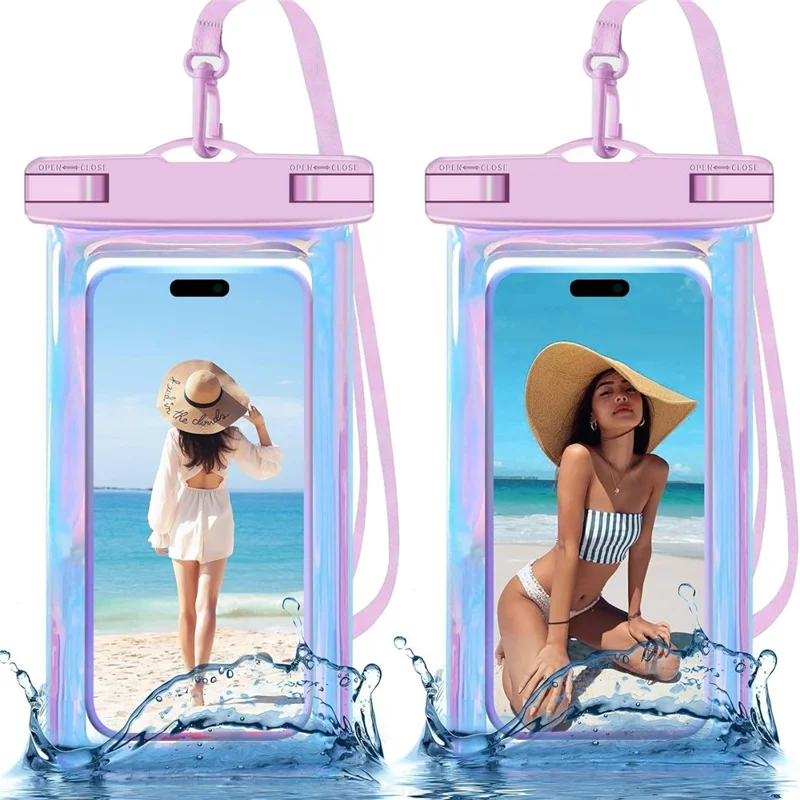 2Pcs Waterproof Phone Case for Swimming / Diving / Floating Touchscreen Compatible Up To 7.5 Inch Devices IPX8 Rated