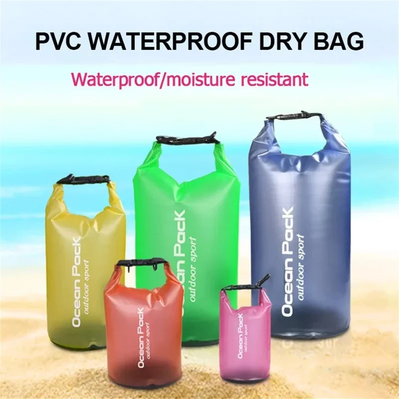 5L Outdoor Sports Waterproof Dry Bag PVC Beach Swimming Rafting Kayaking Boating Storage Bag with 1 Shoulder Strap - Black