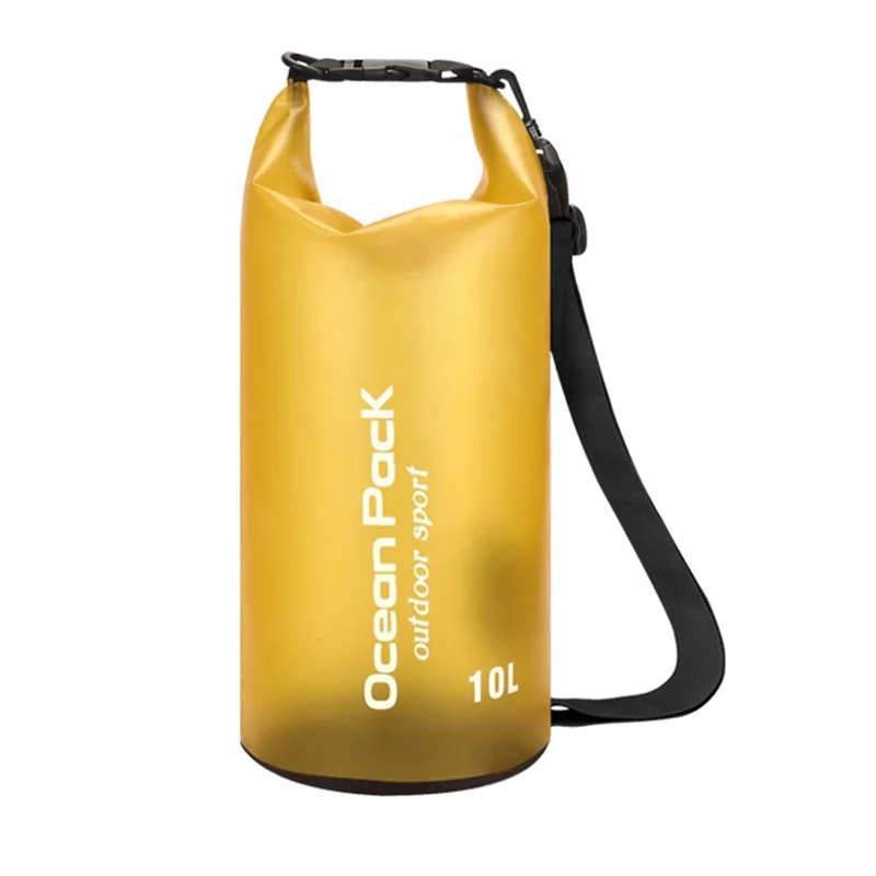 Sac étanche de 10L en PVC pour la randonnée aquatique, le rafting et la navigation - Avec sangle à bandoulière unique - Jaune