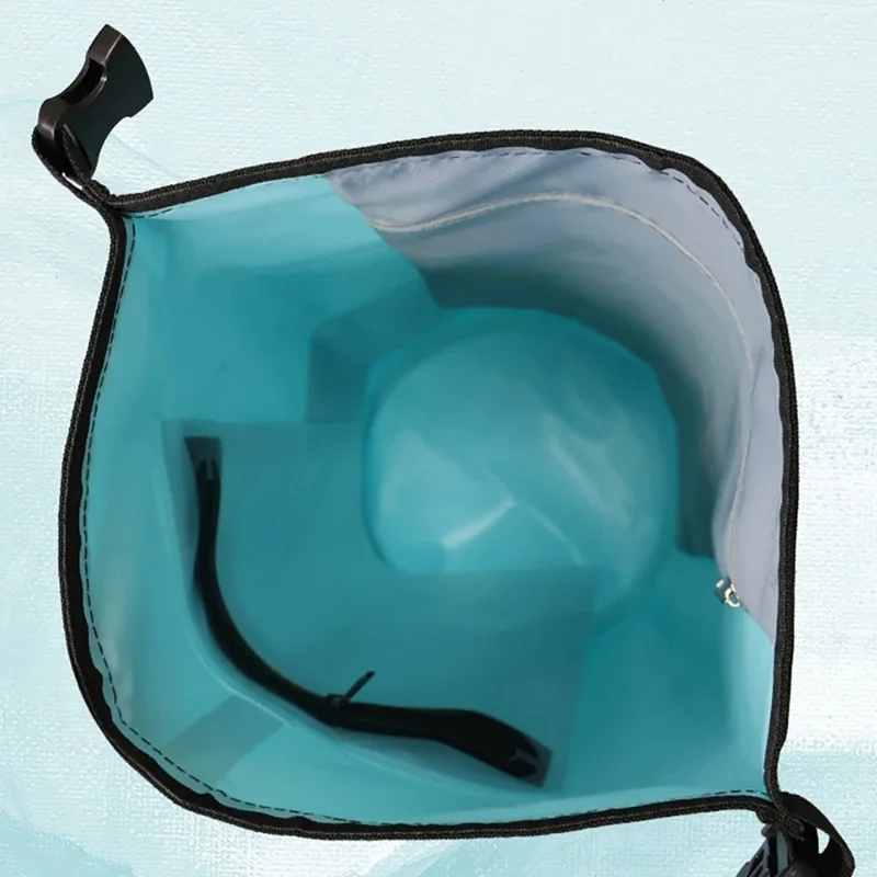 10L Carbon Fiber Texture Waterproof Dry Bag Beach Swim Drifting Outdoor Barrel Bag with Dual Shoulder Strap - Baby Blue
