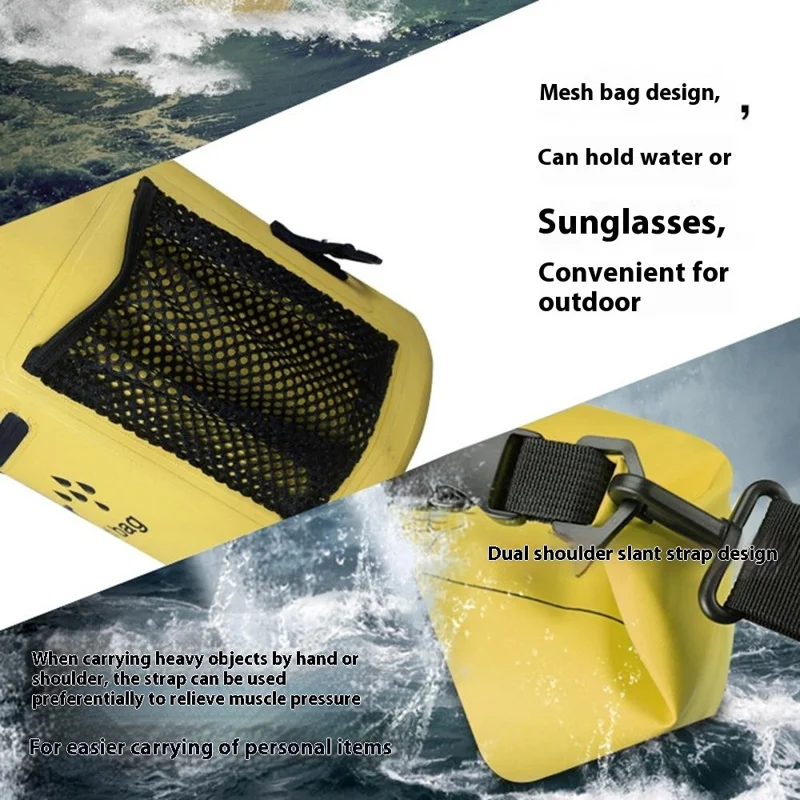 10L Wasserdichter Rucksack Dry Bag - Schwimmen, Strand, Tauchen - PVC Mesh Stoff Eimertasche - Weiß