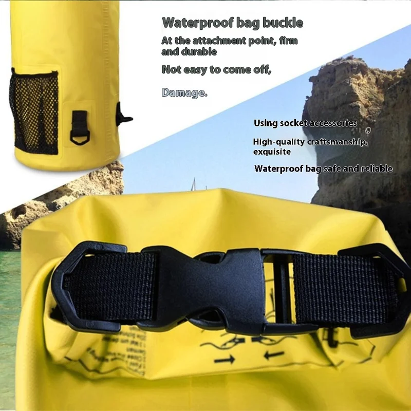 10L Wasserdichter Rucksack Dry Bag - Schwimmen, Strand, Tauchen - PVC Mesh Stoff Eimertasche - Weiß