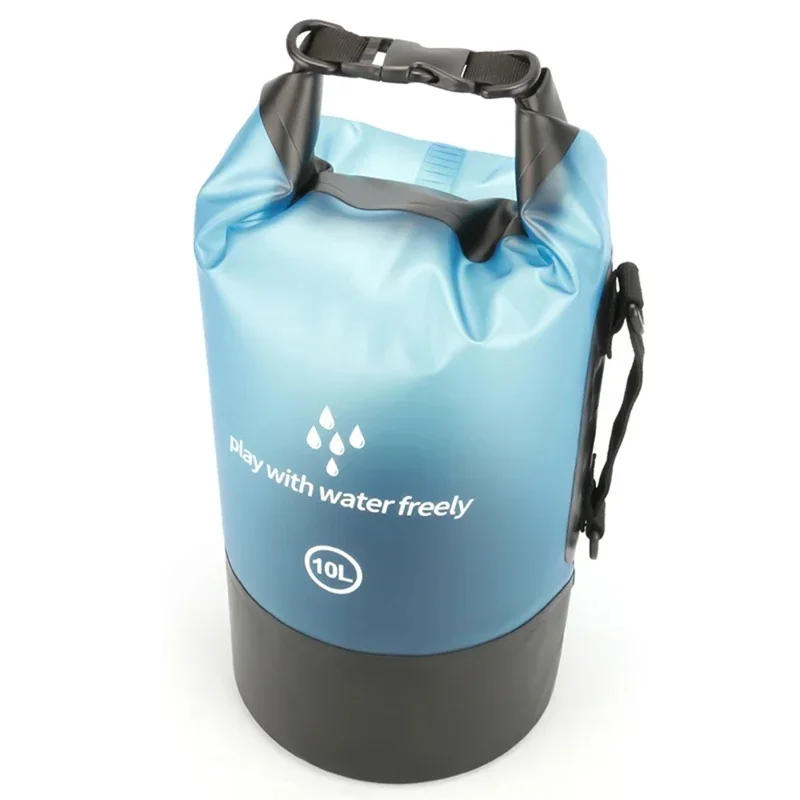 20L PVC Dry Bag for Swimming Rafting Outdoor Waterproof Storage Bag with Double Shoulder Strap - Green