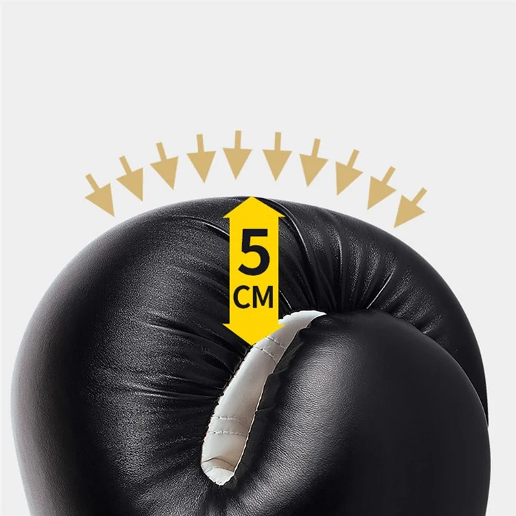 AIBEIJIAN 10oz For Teenager Sports Boxing Gloves Muay Thai MMA Training Workout Kickboxing PU Mitts - Black