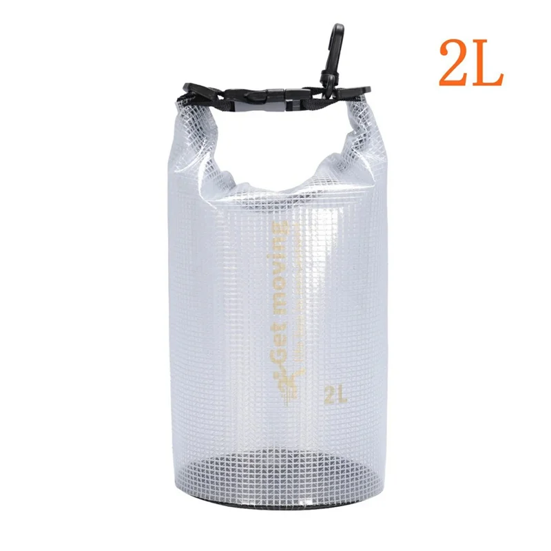 2L 500D PVC Waterproof Dry Bag Outdoor River Trekking Swimming Foldable Barrel Bag (without Shoulder Strap)