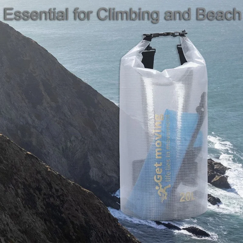 5L 500D PVC Waterproof Dry Bag Outdoor River Trekking Swimming Foldable Barrel Bag with 1 Shoulder Strap
