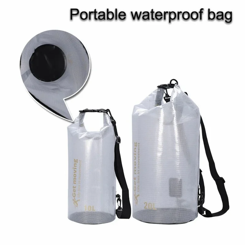 5L 500D PVC Waterproof Dry Bag Outdoor River Trekking Swimming Foldable Barrel Bag with 1 Shoulder Strap