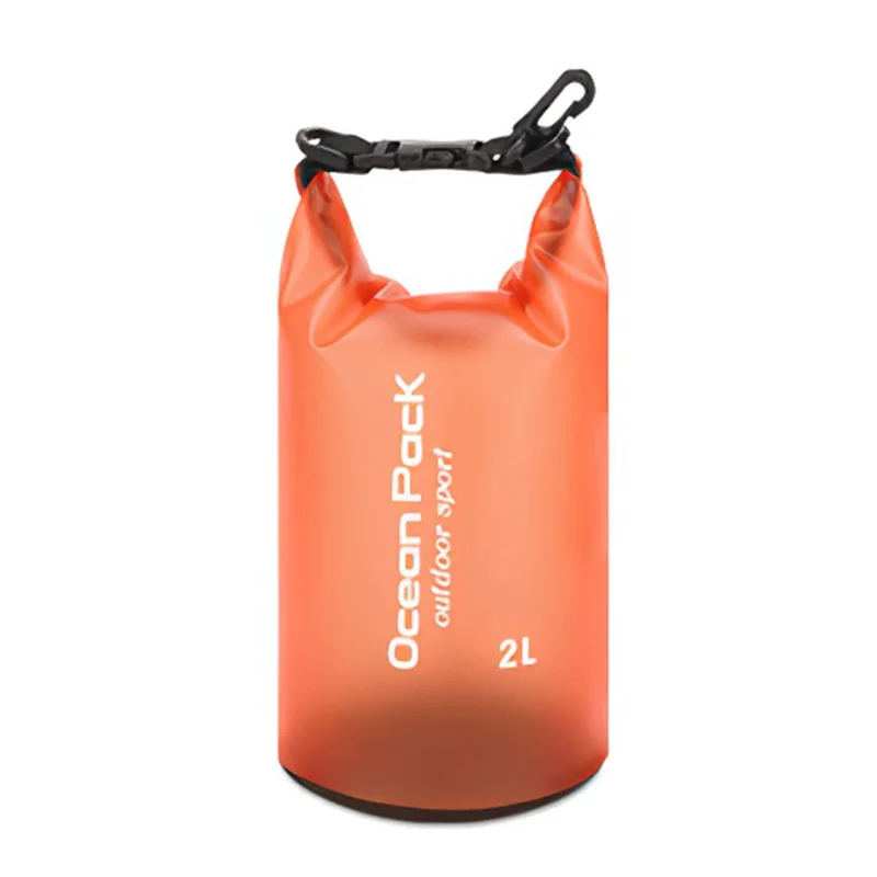 Borsa Impermeabile da 2L per Esterno, Spiaggia, Nuoto, Rafting, Kayak e Navigazione - Arancione, Senza Tracolla