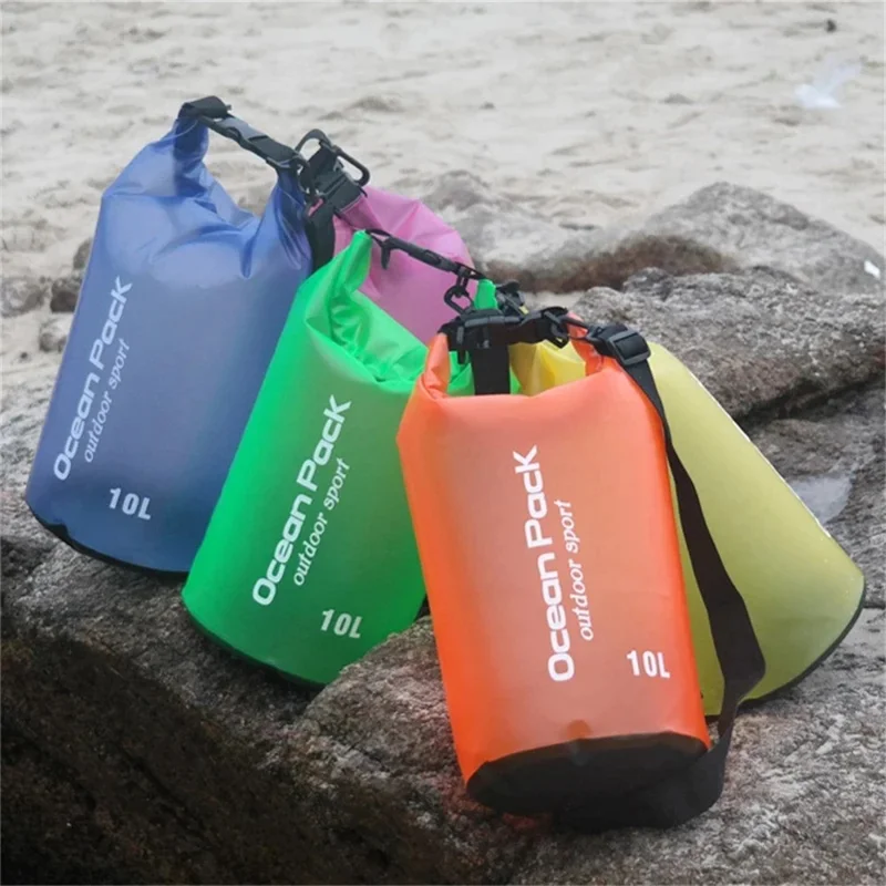 Borsa Impermeabile da 2L per Esterno, Spiaggia, Nuoto, Rafting, Kayak e Navigazione - Arancione, Senza Tracolla