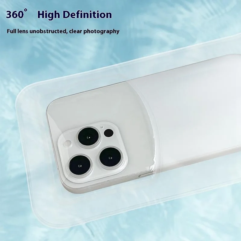 Sliding Rail TPU Waterproof Case for Up To 7.2 Inches Phones Dry Bag Touch Sensitive HD Camera - Black