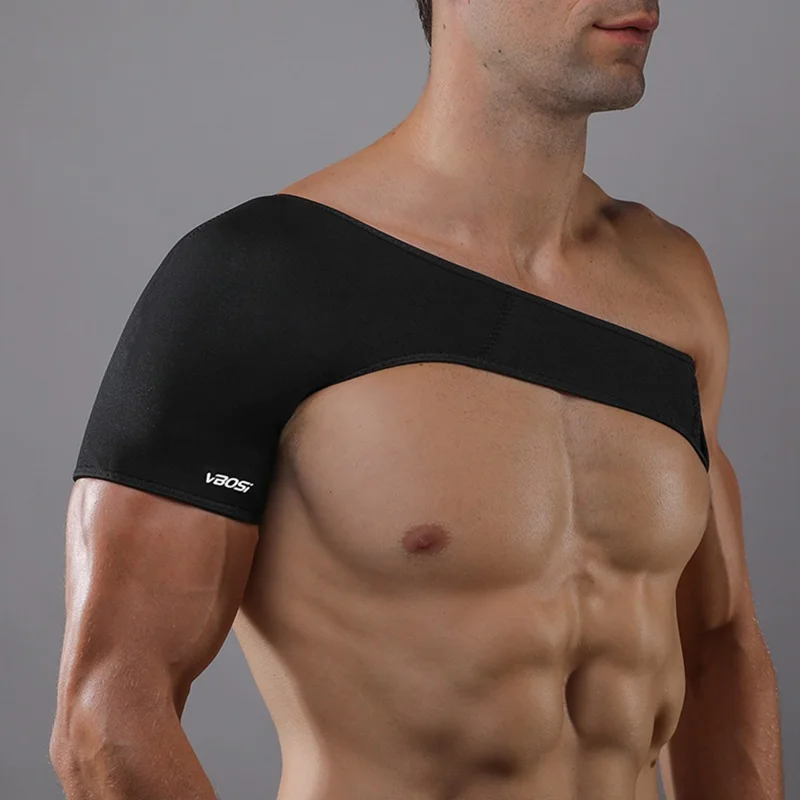 Support d'épaule VBOSI 0238V pour adultes, bandage de compression en néoprène pour musculation et fitness, taille unique - Noir