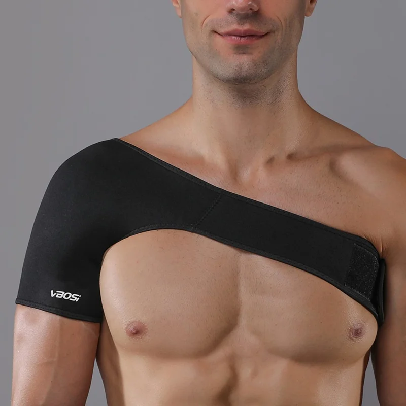 Support d'épaule VBOSI 0238V pour adultes, bandage de compression en néoprène pour musculation et fitness, taille unique - Noir