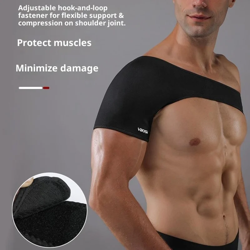 Support d'épaule VBOSI 0238V pour adultes, bandage de compression en néoprène pour musculation et fitness, taille unique - Noir