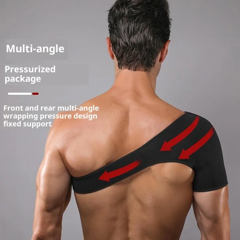 Support d'épaule VBOSI 0238V pour adultes, bandage de compression en néoprène pour musculation et fitness, taille unique - Noir