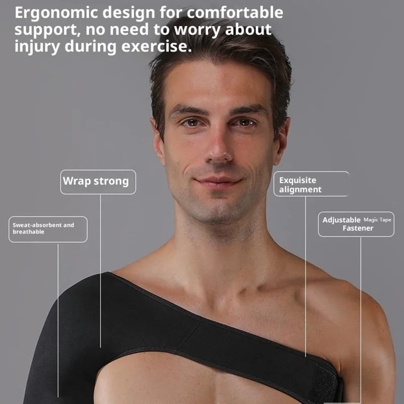 Support d'épaule VBOSI 0238V pour adultes, bandage de compression en néoprène pour musculation et fitness, taille unique - Noir