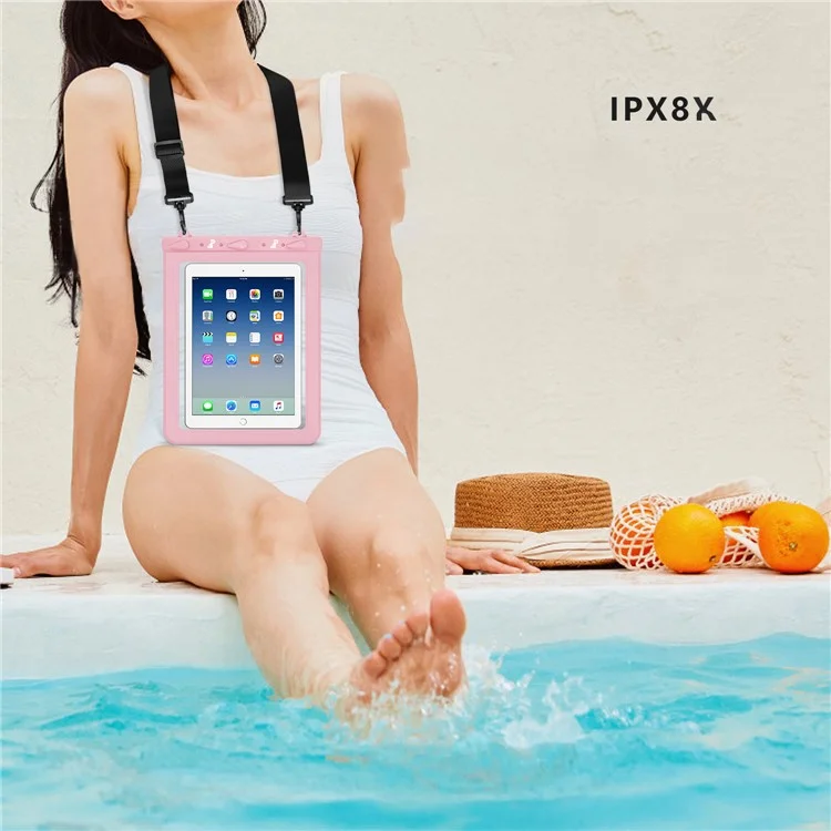 PICTET.FINO RH02 IPX8 Waterproof Bag for 13-inch Tablet Touch Screen 30m Underwater Pouch - Pink