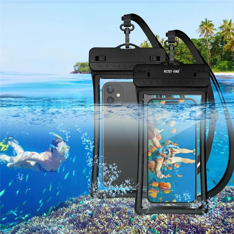 PICTET.FINO RH26 RH26 Phone IPX8 Wasserdichte Tasche 30m Tauchen TPU Handyhülle - Schwarz
