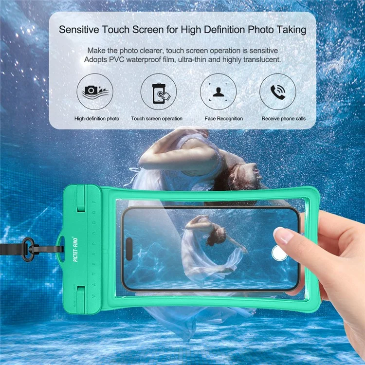 PICTET.FINO RH26 RH26 Phone IPX8 Wasserdichte Tasche 30m Tauchen TPU Handyhülle - Schwarz